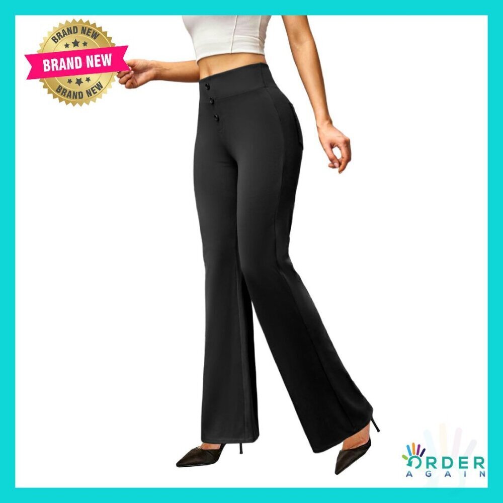 High Waist Bootcut Dress Pants Stretchy Business Work Casual Trousers Office